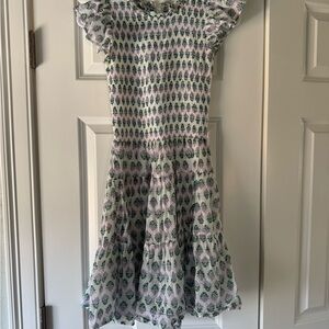 Oliphant Floral White and Green Dress